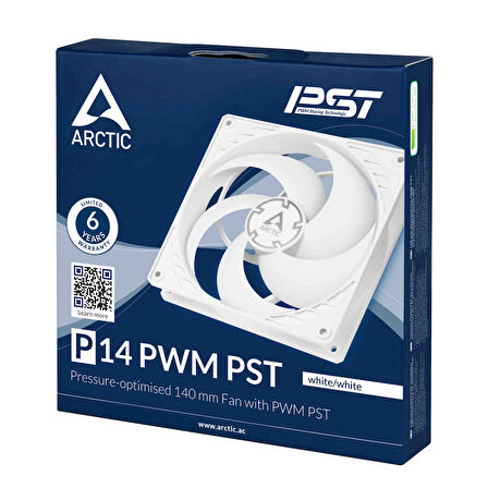 ARCTIC P14 PWM PST 140cm Basıncı Optimize Edilmiş Beyaz Kasa Fanı (ACFAN00197A)