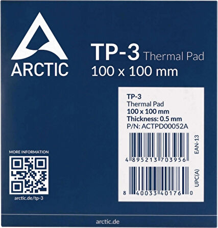 Arctic TP-3 Üstün Performanslı Termal PED 100x100mm / 0,5mm (AR-ACTPD00052A)