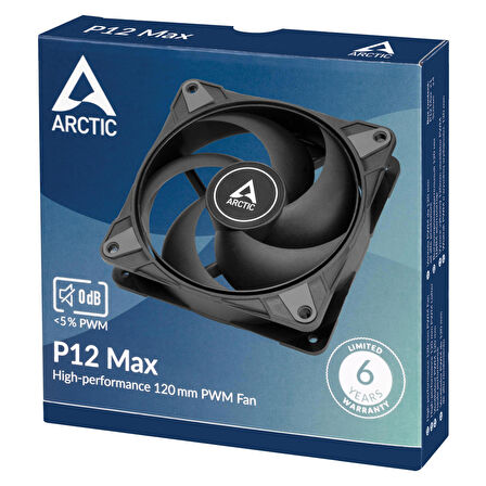 Arctic P12 MAX 12cm 81CFM Ultra Yüksek Performanslı 0dB Sessiz 3300RPM PWM Kasa Fanı (AR-ACFAN00280A)