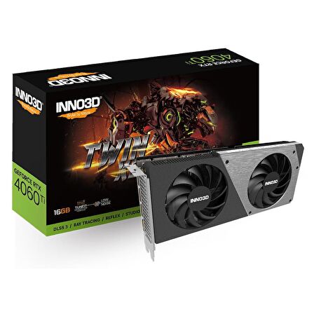 Inno3D Nvidia GeForce RTX4060Ti Twin x2 16GB 128Bit GDDR6 Ekran Kartı (N406T2-16D6-178055N)