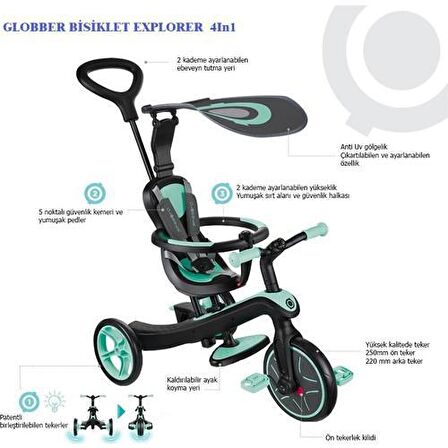 Globber Bisiklet Explorer 4 in 1 Mavi