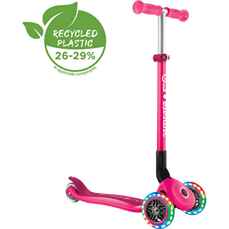 Primo Katlanabilir Lıghts - Çocuklar Için 3 Tekerlekli Işıklı Scooter-Pembe