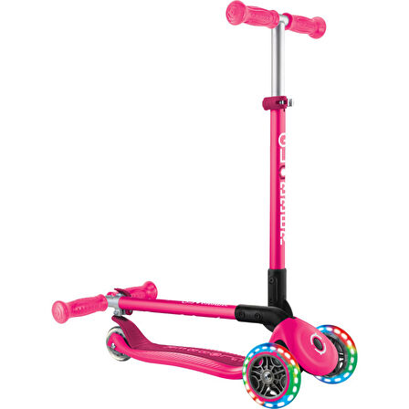 Primo Katlanabilir Lıghts - Çocuklar Için 3 Tekerlekli Işıklı Scooter-Pembe
