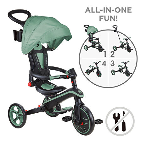 Globber Explorer 4in1 Katlanabilir Bisiklet Zeytin Yeşili