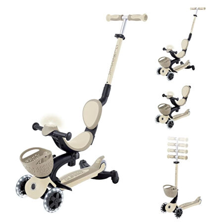 Globber Go Up Baby 360 Işıklı Scooter Koyu Bej