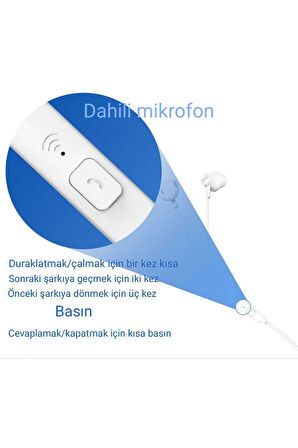 TAUE101WT Kablolu Kulak İçi Mikrofonlu Kulaklık (3,5mm jack) (Ramwhite Türkiye Garantili) Beyaz