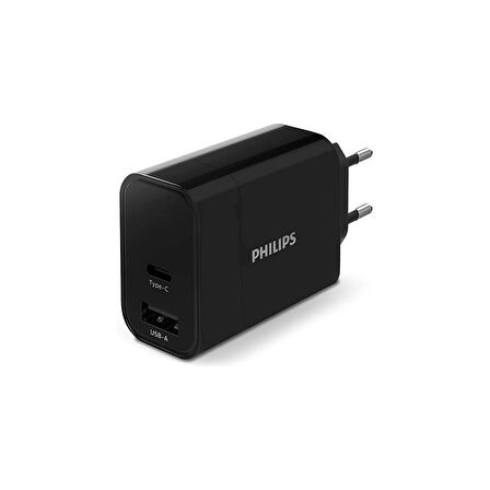 Philips DLP2621/12 USB-A Type-C 30W Şarj Adaptörü Siyah