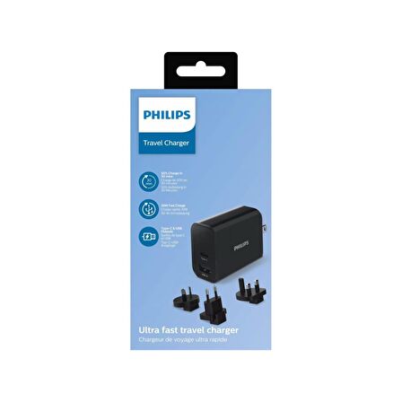Philips DLP2621T Type-C Hızlı Şarj Aleti Siyah