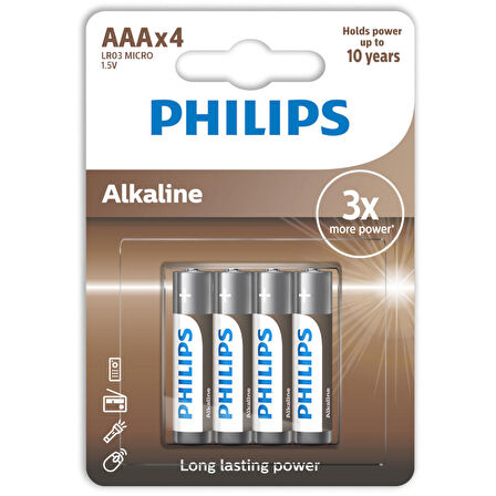 Philips İnce Kalem Pil AAA 4Lü