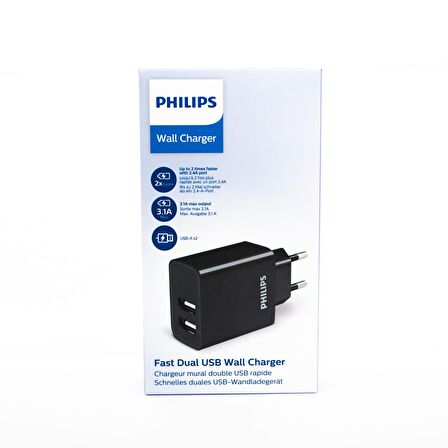 Philips DLP2610/12 Hızlı Şarj Aleti Siyah