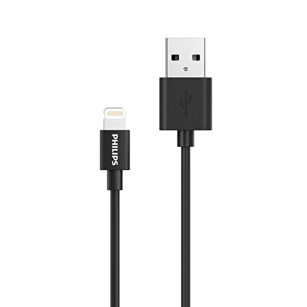 Philips Apple Uyumlu Mfi Lisanslı DLC3104V UsbA to Lightning Hızlı Şarj ve Data Kablosu 1.2m Siyah