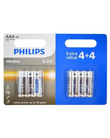 Philips Alkalin AAA Kalem Pil 1.5V 8li LR03A8BP