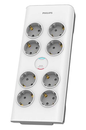 Philips SPN7080WA Akım Korumalı Priz 900J (2M) 8'li