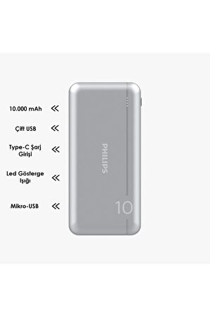 Philips DLP1810NV/62 10000 mAh Hızlı Şarj Powerbank