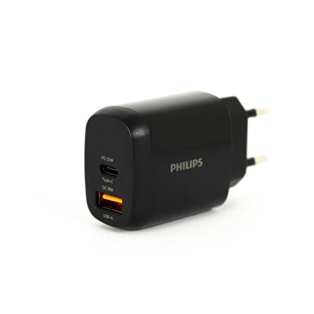 Philips DLP4326 Type-C 20 Watt Hızlı Şarj Aleti Siyah