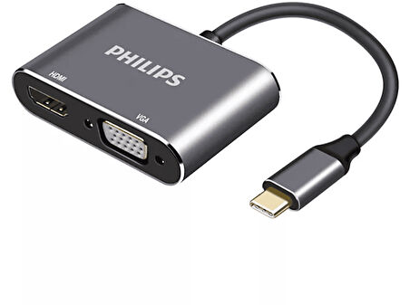 PHILIPS SWV6021/00  2-in-1 USB-C - HDMI ve VGA Adaptörü