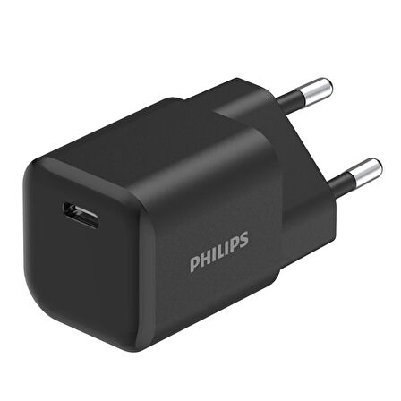 Philips DLP4333CB Siyah 30W GAN PD USB-C Hızlı Şarj Adaptörü-DLP4333CB