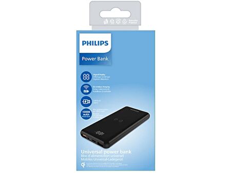 Philips 10.000 mAh Kablosuz HIZLI Power Bank SİYAH - DLP9520C/00