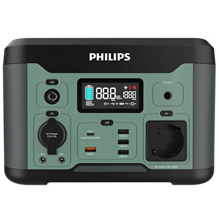 Philips DLP8093CB Siyah AC DC Çıkışlı Taşınabilir Güç Kaynağı 600W-DLP8093CB