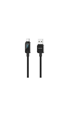 USB-A-Type-C Şarj Kablosu,60W,Hızlı Şarj,6A Yüksek Akım,1 Metre,Örgülü,Dijital Gösterge,DLC5011A