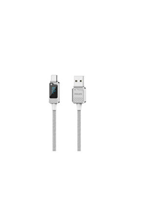 USB-A-Type-C Şarj Kablosu,60W,Hızlı Şarj,6A Yüksek Akım,1 Metre,Örgülü,Dijital Gösterge,DLC5011A
