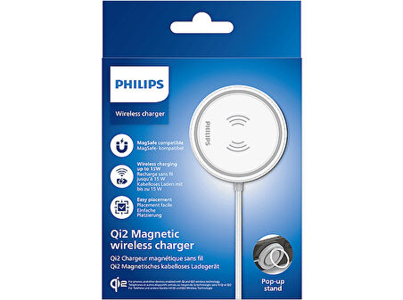 PHILIPS DLP9128W/00 MagSafe Qi2 Standlı Kablosuz Şarj Cihazı
