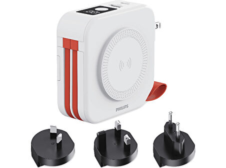 PHILIPS DLP4347CW/00 10.000 mAh Dahili USB-C, Lightning Kablolu MagSafe Hızlı Taşınabilir Şarj Cihazı Beyaz
