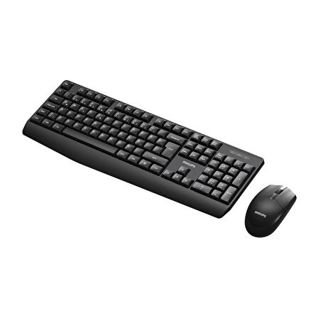 Philips SPT6337 Kablosuz Türkçe Q Klavye & Mouse Seti Siyah