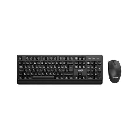 Philips SPT6347 Kablosuz Türkçe Q Klavye ve Mouse Seti Siyah