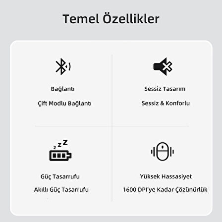 Philips SPK7448 Kablosuz 1600DPI 3 Tuşlu Optik Mouse Gri
