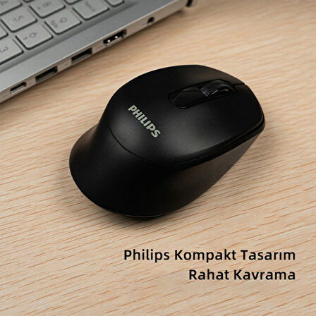 Philips SPK7448 Kablosuz 1600DPI 3 Tuşlu Optik Mouse Siyah