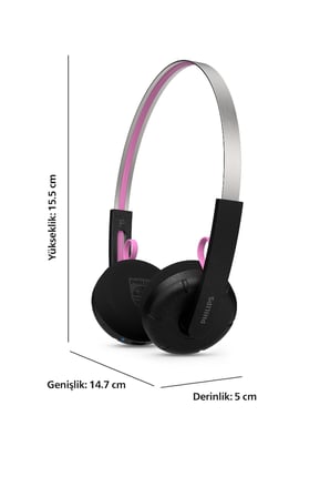 Philips Moving Sound TAMS1BK/00 "Ringo Duo" Kulaklık, Retro, Kablosuz veya Kablolu, 26 Saat, Siyah
