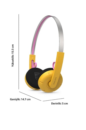 Philips Moving Sound TAMS1YL/00 "Ringo Duo" Kulaklık, Retro, Kablosuz veya Kablolu, 26 Saat, Sarı