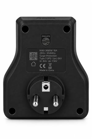 Philips CHP7022B/62 İkili Akım Korumalı Priz 1140J Aşırı Gerilim Koruma