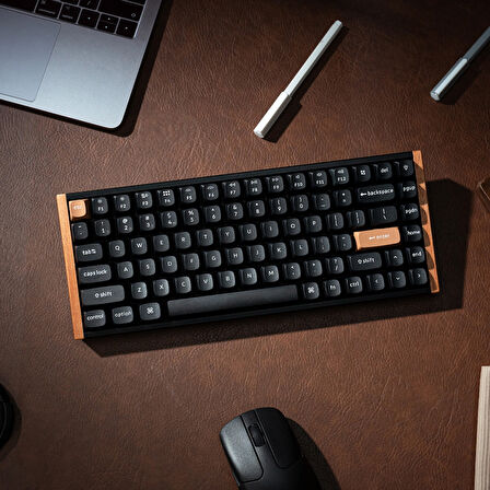 Keychron K2 HE RGB Manyetik Switch 2.4 GHz Kablosuz İngilizce Ahşap Kenarlı Siyah Klavye
