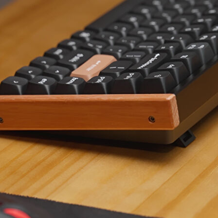 Keychron K2 HE RGB Manyetik Switch 2.4 GHz Kablosuz İngilizce Ahşap Kenarlı Siyah Klavye