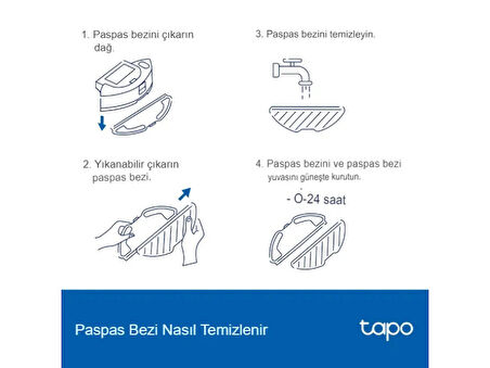 TAPO ROBOT VAKUM YIKANABİLİR PASPAS BEZİ RVA300