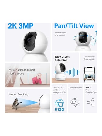 TP-Link TC71 3 MP 2K Gece Görüşlü IP Wi-Fi Güvenlik Kamerası Outlet