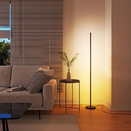 Nanoleaf Akıllı RGBW Dikey Aydınlatma Yer Lambası Matter, App Kontrollü, Google Home, Alexa, Apple Home Destekli, Siyah