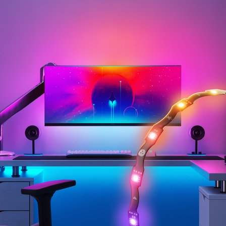 Nanoleaf 4D Monitör Arkası Akıllı RGB Şerit Led, USB Girişli 2.5M
