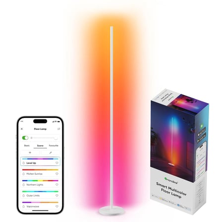 Nanoleaf Akıllı RGBW Dikey Aydınlatma Yer Lambası Matter, App Kontrollü, Google Home, Alexa, Apple Home Destekli, Beyaz