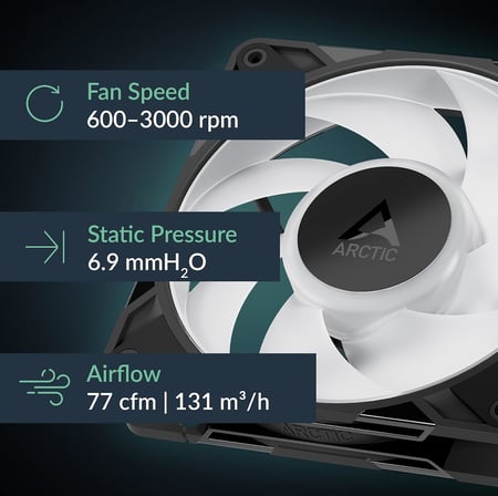 ARCTIC P12 Pro ARGB Siyah 3'lü 12 cm Kasa Fanı - ACFAN00310A