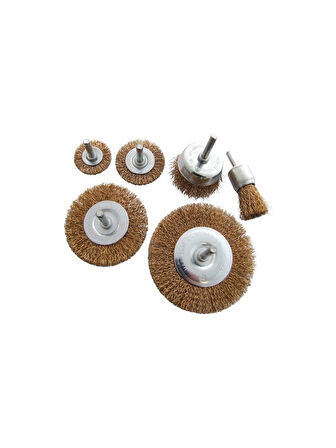 GFB 6 Parça Pimli Tel Fırça Seti Matkap Fırça Set