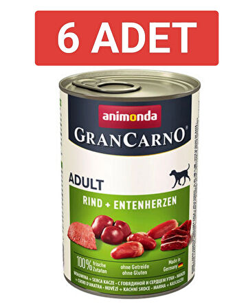 Animonda GranCarno Sığır Etli ve Ördekli Yetişkin Köpek Konservesi 400gr x 6 Adet