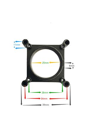 Cs & C Maunt Lens Holder Ircut Fılıtre Üstü Kamera Büyük Lens 22mm Vida Girişli Metal 5 Adet Yüzük