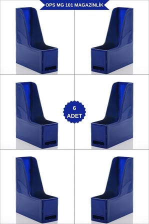 OPS MG 101 MAGAZİNLİK 6'LI SET A4 DEMONTE PLASTİK DİKEY KLASÖR ARŞİV KUTUSU ORGANİZER SAKLAMA DEPOLAMA