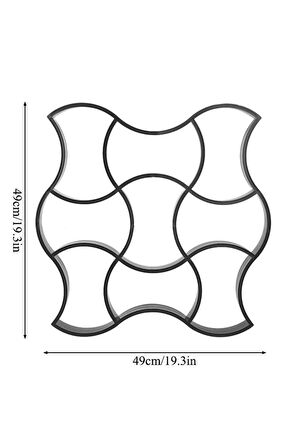 Bahçe Taş Kalıbı Parke Taşı Kalıp Zemin Kaplama Kalıbı 49x49 Cm 8 Adet