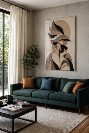 Modern Kadın ve Kedi Minimalist Soyut Dekoratif Temperli Cam Tablo