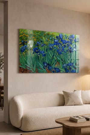 Vincent van Gogh Irises –  Klasik Sanat Dekoratif Cam Tablo