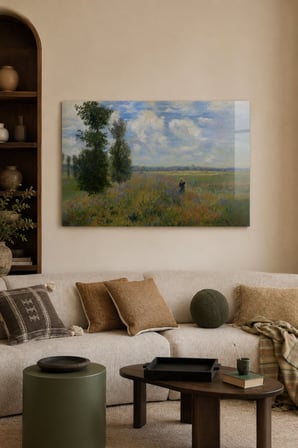 Claude Monet Poppy Fields Near Argenteuil Cam Tablo